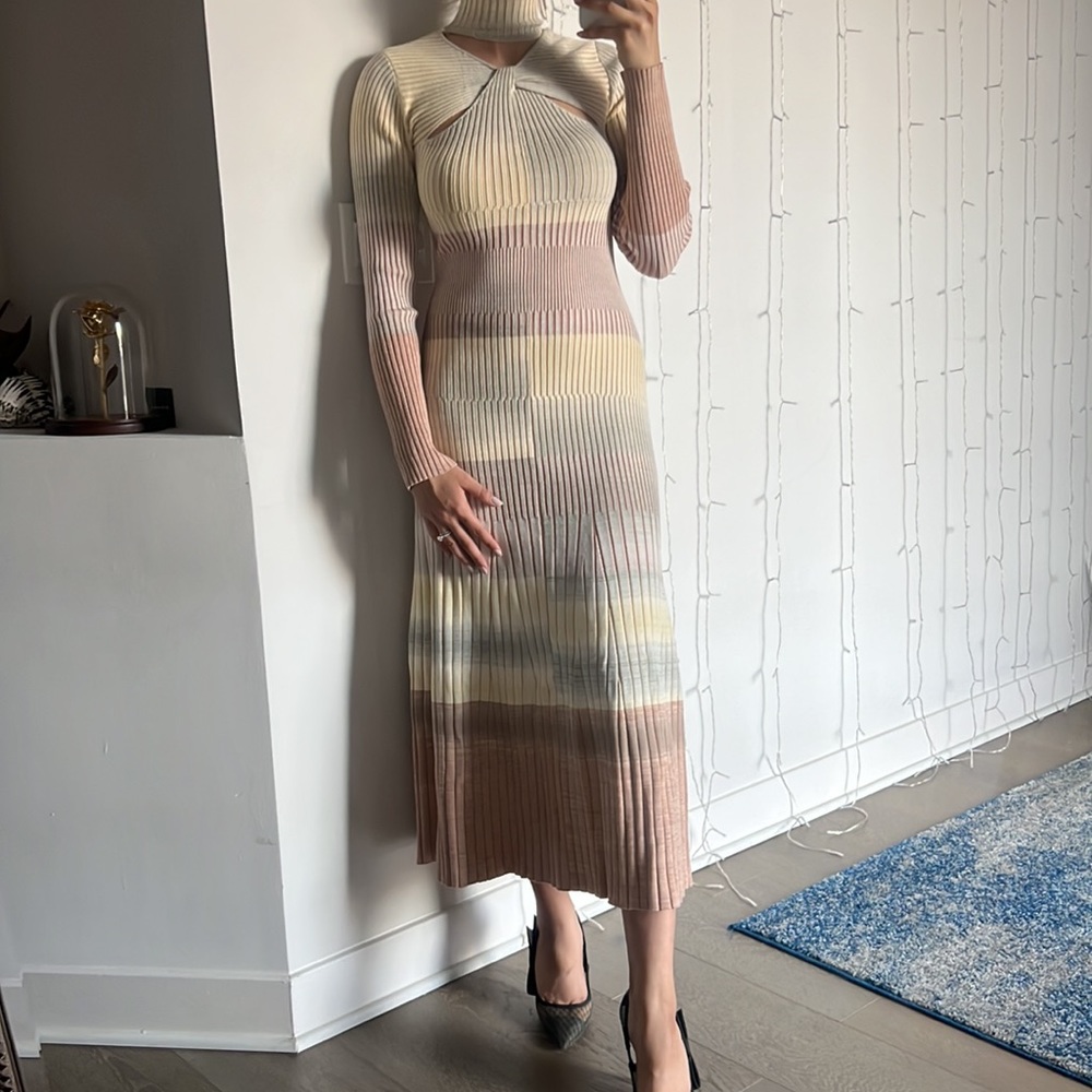 JONATHAN SIMKHAI Kazuki Midi Dress in Dusk Space Dye Small - Picture 5 of 11